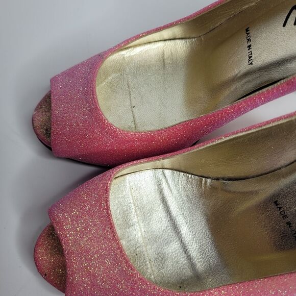 Butter London pink gold open peep toe stiletto party clubbing heels 7 - Picture 6 of 8